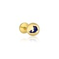 wholesale S925 Silver Gold Plated Round Diamond Stud Earrings, Cute Marine Animal Series, Sweet and Edgy Style-0-3