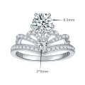 wholesale 18k Gold Plated S925 Silver Classic 1-Carat Round Moissanite Crown New Style Women's Ring-0-5