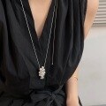 wholesale S925 Sterling Silver Korean Style Grape Cluster Round Bead Necklace for Women, Ins Fashion Simple Adjustable Long Layering Collarbone Chain-0-0