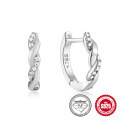 wholesale S925 Sterling Silver Cross Hoop Earrings with Moissanite,Ins。-0-3