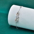 Sterling Silver Moissanite 8-Infinity Bracelet for Women, Minimalist Design-0-0