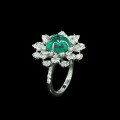 wholesale 925 Silver Gold-Plated Ring with High Carbon Diamond Muzo Green Sugar Loaf Monet Garden High-End Jewelry Exquisite for Women with Inlaid Diamonds-0-2