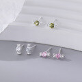 wholesale 925 Sterling Silver Single Diamond Candy Stud Earrings Korean Sweet Ins Style Small Design Sense Ear Jewelry M05379-0-1