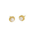 wholesale S925 sterling silver Korean version ins small irregular freshwater pearl earrings for women-0-6