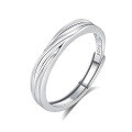 wholesale S925 Sterling Silver Original Design High-end Couple Rings Adjustable Plain Band Rings Valentine's Day Gift-0-21