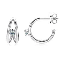 S925 Sterling Silver D-color Moissanite Bow Earrings-K-style [Clearance Sale with Free Shipping] K Silver  925 Silver