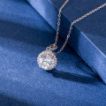 wholesale 925 Sterling Silver Moissanite Diamond Necklace for Women, New Trendy Summer Choker Chain Minimalist Luxury Small Design Pendant-0-1