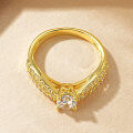 Zirconium Alloy French Vintage Crossed Double Ring for Women-0-2