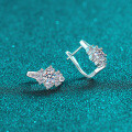 S925 Sterling Silver Moissanite U-Shaped Ear Clips, Fashionable and Versatile-0-1