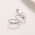 wholesale S925 Sterling Silver Meteor Whisper Couple Rings for Women, Light Luxury Fashionable High-End Feeling Ring for Men and Women, a Pair for Valentine's Day Gift-0-2