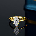 S925 Silver Moissanite Crossover Women's Two-Tone Stacking Ring-0-4