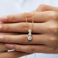 Metal Pendant with 2ct D Color Moissanite Necklace-0-2