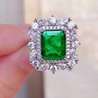 wholesale 925 silver jewelry fashion commuting emerald green zircon vintage bride marquise diamond ring for women-R118 Green>8