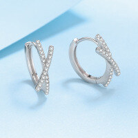 wholesale PT950-plated 925 Sterling Silver Small and Cute Moissanite Ear Studs for Women, Gift for Girlfriend, Simulated Diamond-28-point Moissanite &gt; 925 Silver