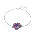 wholesale 925 Silver Designer-style Elegant and Unique Gemstone Bracelet, Natural Floral Theme High-end Amethyst Bracelet-0-0
