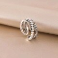 wholesale S925 silver wire ring for women, retro fashion multi-layer crossover open ring,-0-0