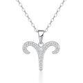 S925 Silver Zodiac Necklace with Moissanite, Customizable Women's Pendant-0-9