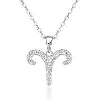 S925 Silver Zodiac Necklace with Moissanite, Customizable Women's Pendant-P16597 Moissanite 1.6+22 stones  925 Silver (Pendant with chain)