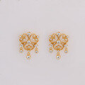 wholesale S925 sterling silver gold-plated, Dunli Jewelry lightweight luxury lace hollow retro earrings for women with micro-set zirconia ear accessories-0-0