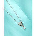 wholesale 925 Sterling Silver Necklace for Women, Small and Unique Design, Japanese and Korean Style Minimalist Rose Gold Plated Diamond Hot Air Balloon Pendant Collarbone Chain-0-2
