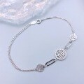 wholesale S925 Sterling Silver Maker's Chinese-style Diamond-encrusted Multi-Fu Character Bracelet for Women, Simple and Unique Design Accessory-0-1
