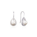 wholesale 925 Sterling Silver Korean Minimalist Waterdrop Pearl Earrings for Women, Small Design, Versatile Everyday Dangle Earrings with a Premium Feel-0-4