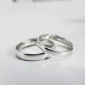 wholesale 925 Sterling Silver Minimalist Smooth Arc Ring, Plain Silver Handmade Adjustable Open Ring for Student Couples-0-0