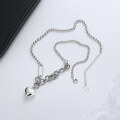 wholesale S925 Sterling Silver Spliced 3D Heart Necklace, Ins Trendy Stylish and Versatile Choker-0-2