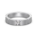 wholesale S925 Sterling Silver Couple Rings Wide Band Brushed Finish High-End Design with Micro-Paved Zirconia Valentine's Day Gift-0-7