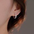 wholesale S925 Sterling Silver Cross-Border Hot-Selling New Moissanite Hoop Earrings, Minimalist and Versatile Women's Moissanite Earrings-0-3