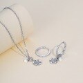 wholesale S925 Sterling Silver Original Design Fashion Snowflake Ear Clips with Pearl, Ins Style Christmas Gift for Wholesale-0-2