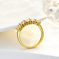14K Gold Plated S925 Sterling Silver Moissanite Five-Star Seven-Star Row Ring-0-1