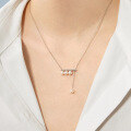 wholesale 18K Gold Diamond Akoya Seawater Pearl Balance Beam Note Necklace Women's High-End Round Collarbone Chain-0-1