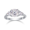 925 Silver Cross-Border New Square Cushion Moissanite Ring-0-3