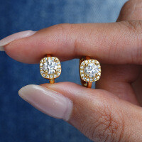 S925 Sterling Silver Moissanite Earrings, Luxurious Classic Design, Cross-Border Wholesale-0.5ct (set with zircon)  925 silver