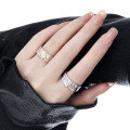 wholesale S925 Sterling Silver 184 Niche Original Ins Advanced Sense Two-Tone Plated Irregular Texture Stripe Ring for Women-0-2