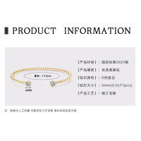 18K Gold Plated S925 Silver Moissanite Water Drop Bangle for Cross-Border Live Streaming-Open Bangle - 925 Silver (K Gold)