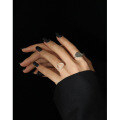wholesale S925 Sterling Silver 548 Korean Version INS Niche Design Ethereal Versatile Inlaid Moonstone Crystal Open Adjustable Ring for Women-0-2