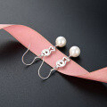 wholesale S925 Silver Creative Design Korean Style Pearl Ear Hook Earrings, Elegant Women's Dangle Earrings for Wholesale-0-2