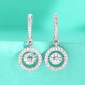 wholesale S925 Sterling Silver Cross-Border Moissanite Moving Earrings Wholesale, Heavy Duty Women's Beating Heart Circle Earrings-0-3
