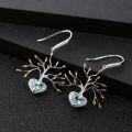 wholesale 925 Silver Designer High-End Natural Topaz Earrings, Tree of Life Collection Gemstone Stud Earrings-0-1