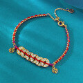 wholesale S925 Silver Zhuo Zhifan Jewelry Five Emperor Coins Red String Bracelet New Chinese Style Guochao Feng Money Bracelet Xiaohongshu-0-5