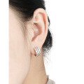 wholesale S925 sterling silver women's ear clips with a unique, niche, and luxurious honeycomb design, featuring micro-set zirconia for an elegant and sophisticated look-0-2
