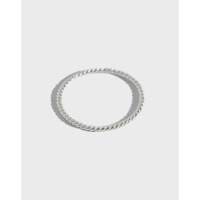wholesale S925 Sterling Silver AR2075 Korean Style Minimalist 12mm Twisted Rope Thin Stackable Ring for Women-Silver No. 13