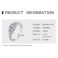 S925 Silver Classic Halo Five-Stone Moissanite Engagement Ring-0-5