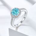wholesale 925 Sterling Silver 12ct Color Gemstone Ring Women High-end Wedding Ring 7*7 Rose Ice Flower Cut Ring-0-1