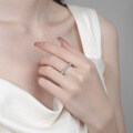 S925 Silver Full Moissanite Women's Ring, All-Diamond Sky Star Design, Exquisite and Luxe-0-2
