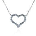 wholesale Pt950 Gold Plated S925 Sterling Silver Necklace for Women with Moissanite Heart Pendant, Ins Fashion Collarbone Chain Wholesale-0-4