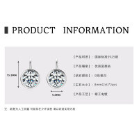 S925 Sterling Silver Moissanite Minimalist Cross-Border Fashion Geometric Ear Hook Earrings.-Small bubble earrings [White Gold  925 Silver]