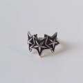 wholesale 925 Silver Vintage Five-Point Star Ring for Women, Korean Ins Fashion Retro Distressed Japanese-Style Open Star Ring-0-5